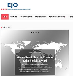 Screenshot der Webseite des European Journalism Observatory